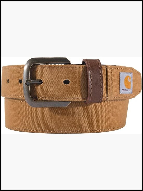 Canvas Duck Belt with Antique Brass Buckle, Top-Stitched Seam main image 6